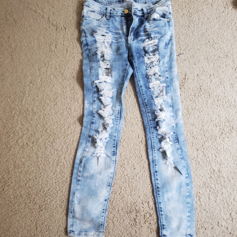 Distressed jeans